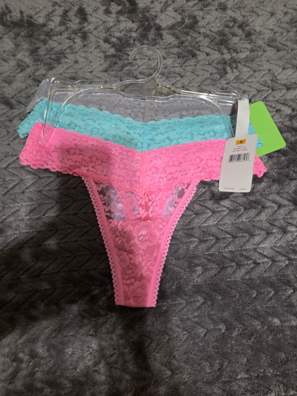 Betsey Johnson Floral Lace Thong Set